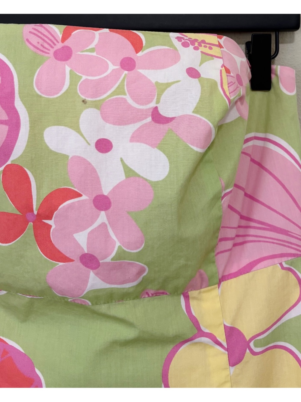 Vintage Lilly Pulitzer Size 12 Habiscus Floral Print Cotton Strapless Dress - Picture 8 of 10
